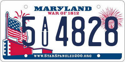 MD license plate 5AU4828