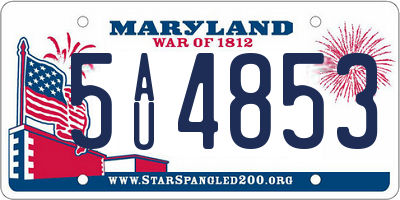 MD license plate 5AU4853