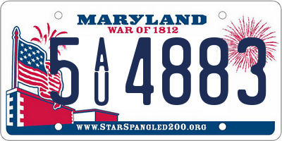 MD license plate 5AU4883