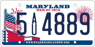 MD license plate 5AU4889