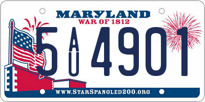 MD license plate 5AU4901