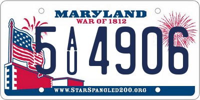 MD license plate 5AU4906