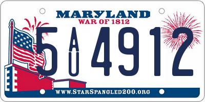 MD license plate 5AU4912