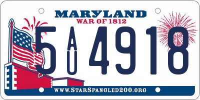 MD license plate 5AU4918