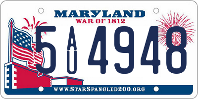 MD license plate 5AU4948