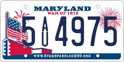 MD license plate 5AU4975