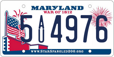 MD license plate 5AU4976