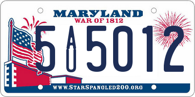 MD license plate 5AU5012