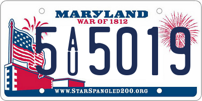 MD license plate 5AU5019