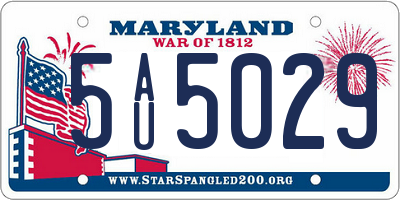 MD license plate 5AU5029