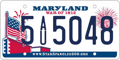 MD license plate 5AU5048