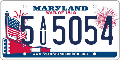 MD license plate 5AU5054