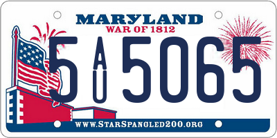 MD license plate 5AU5065