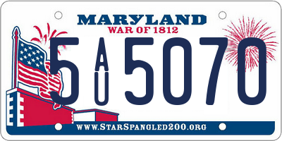 MD license plate 5AU5070