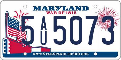MD license plate 5AU5073