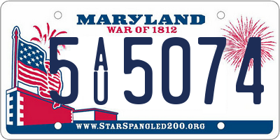 MD license plate 5AU5074