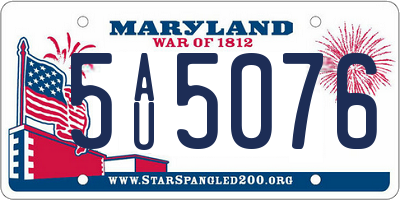 MD license plate 5AU5076