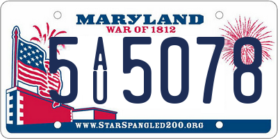 MD license plate 5AU5078