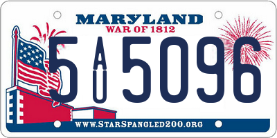MD license plate 5AU5096