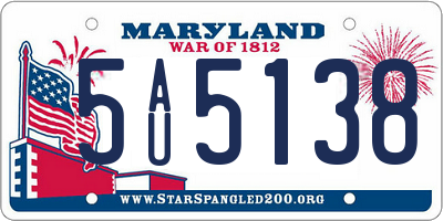 MD license plate 5AU5138