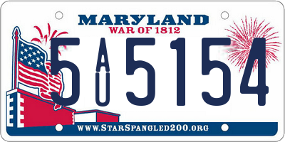 MD license plate 5AU5154