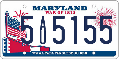 MD license plate 5AU5155