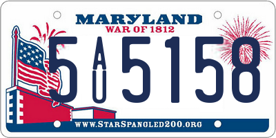 MD license plate 5AU5158