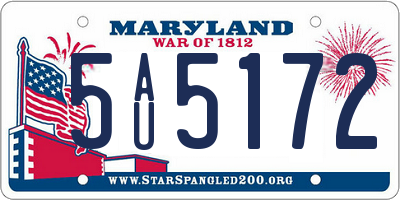 MD license plate 5AU5172