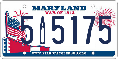 MD license plate 5AU5175