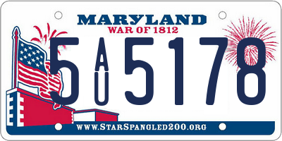 MD license plate 5AU5178