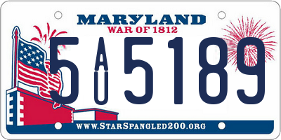 MD license plate 5AU5189