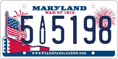 MD license plate 5AU5198