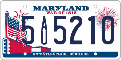 MD license plate 5AU5210