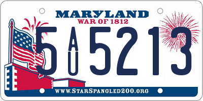MD license plate 5AU5213
