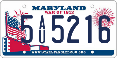 MD license plate 5AU5216
