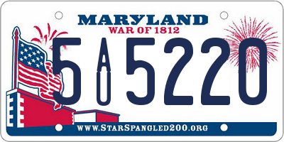 MD license plate 5AU5220