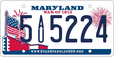 MD license plate 5AU5224