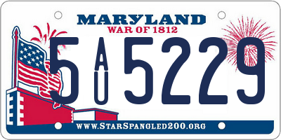 MD license plate 5AU5229
