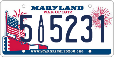 MD license plate 5AU5231