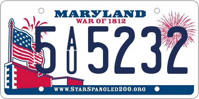 MD license plate 5AU5232