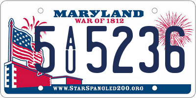 MD license plate 5AU5236