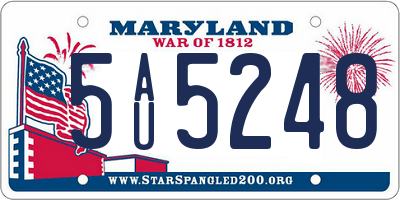 MD license plate 5AU5248