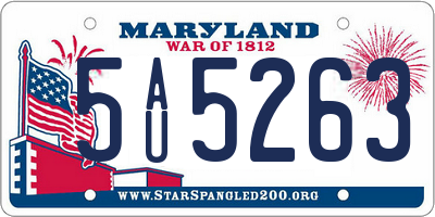 MD license plate 5AU5263