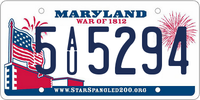 MD license plate 5AU5294