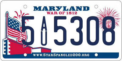 MD license plate 5AU5308
