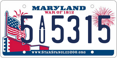 MD license plate 5AU5315