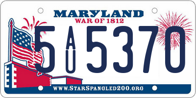 MD license plate 5AU5370