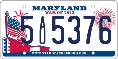 MD license plate 5AU5376