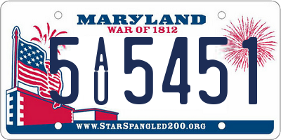 MD license plate 5AU5451