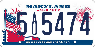 MD license plate 5AU5474